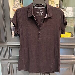 Hylete Black Fitted Polo Shirt Short Sleeve, size L